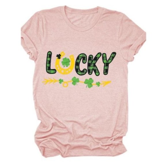 Tops - Lucky Graphic T-Shirt Soft Cotton Blend Small
